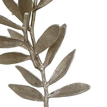 28, 23 Inch Pair of Metal Statues, Decorative Olive Tree Accent, White by Casagear Home
