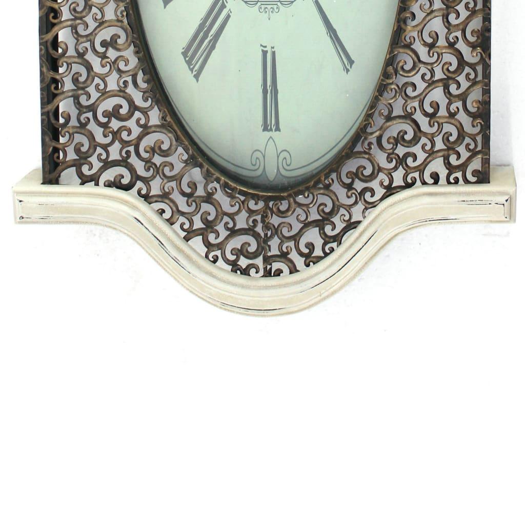 20" X 31" Scalloped Wall Clock Featuring Elaborate Designs, White By Casagear Home