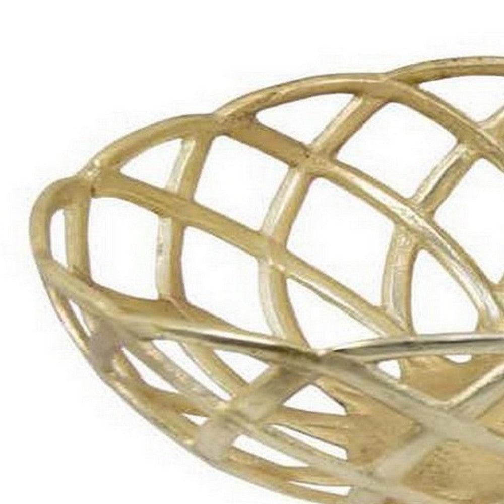 Lyna Set of 3 Modern Decorative Metal Baskets, 18 Inches, Gold Hue from Casagear Home