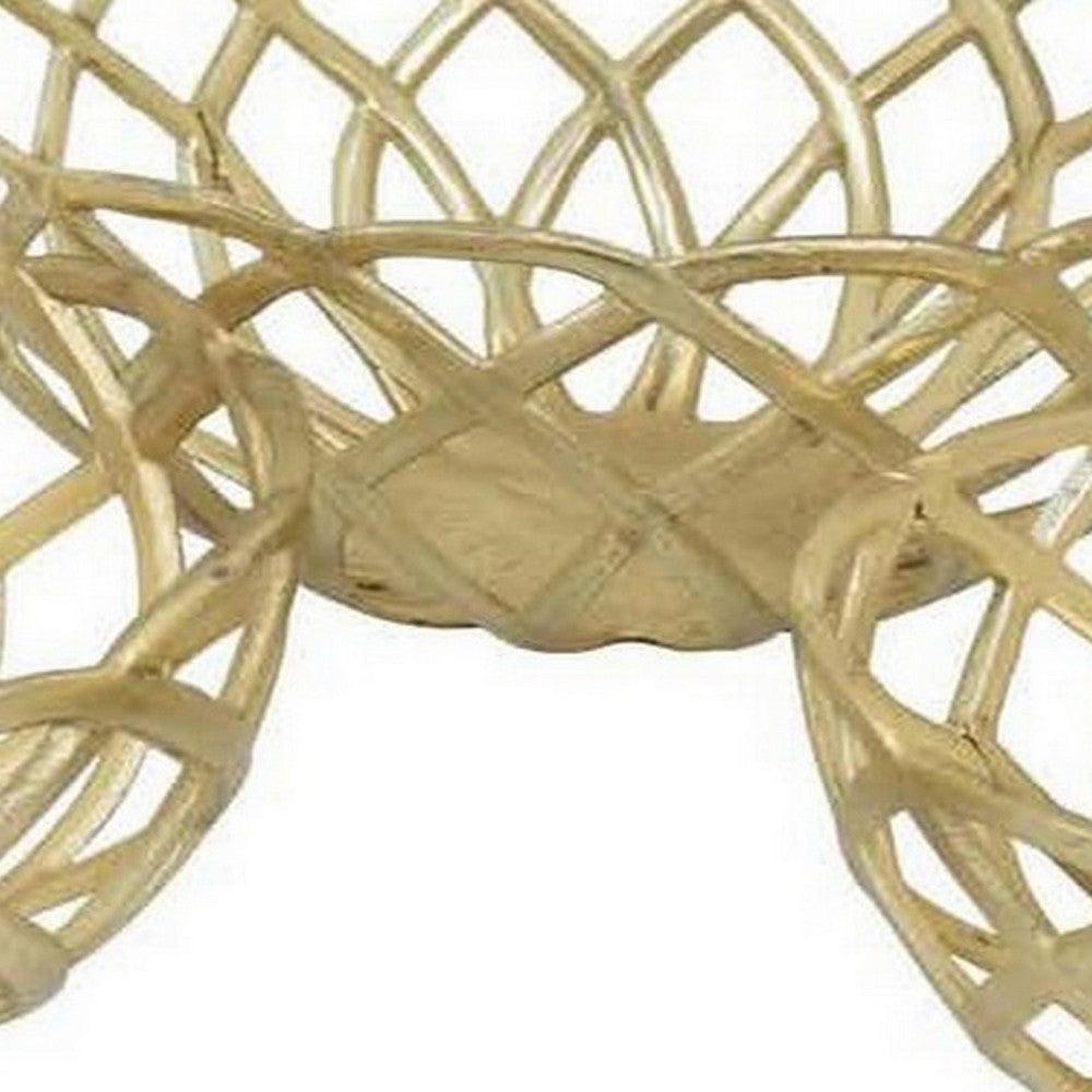 Lyna Set of 3 Modern Decorative Metal Baskets, 18 Inches, Gold Hue from Casagear Home