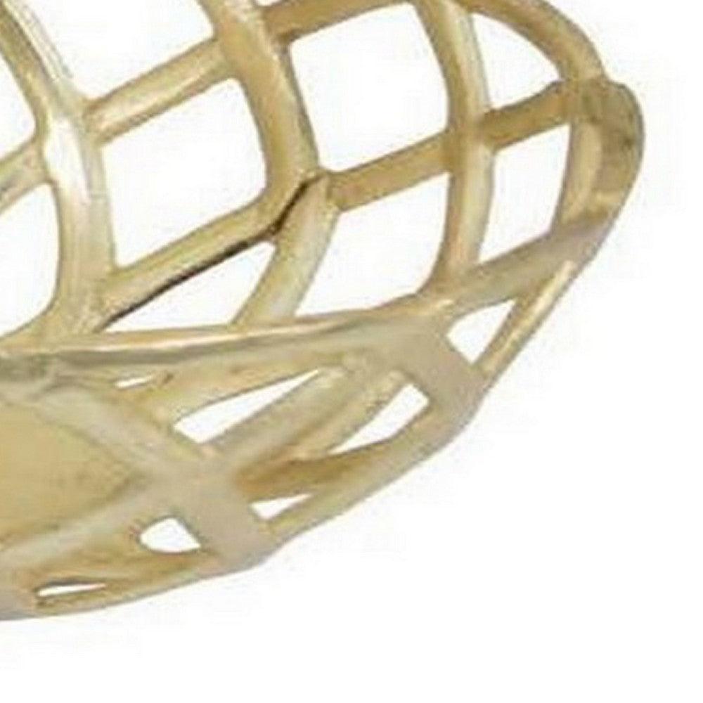 Lyna Set of 3 Modern Decorative Metal Baskets, 18 Inches, Gold Hue from Casagear Home
