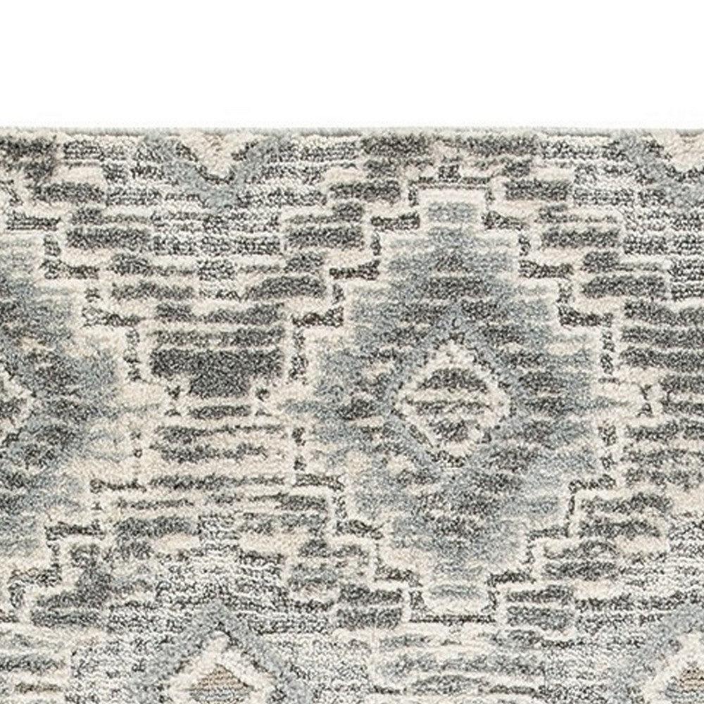 Ashley Ari 5 x 7 Contemporary Area Rug, Diamond Design, Plush Material, Cream, Gray