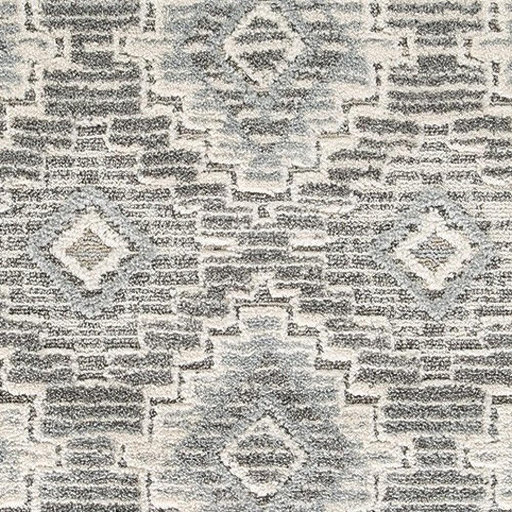 Ashley Ari 5 x 7 Contemporary Area Rug, Diamond Design, Plush Material, Cream, Gray
