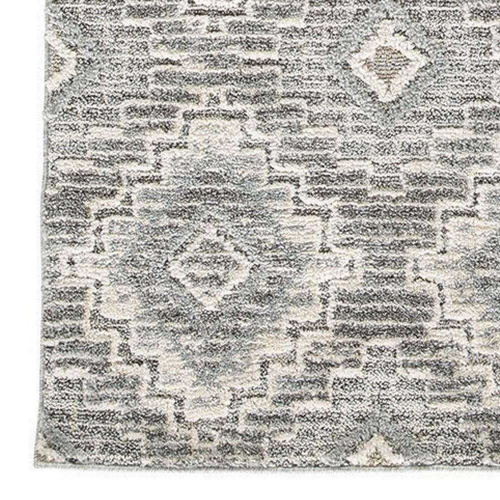 Ashley Ari 5 x 7 Contemporary Area Rug, Diamond Design, Plush Material, Cream, Gray