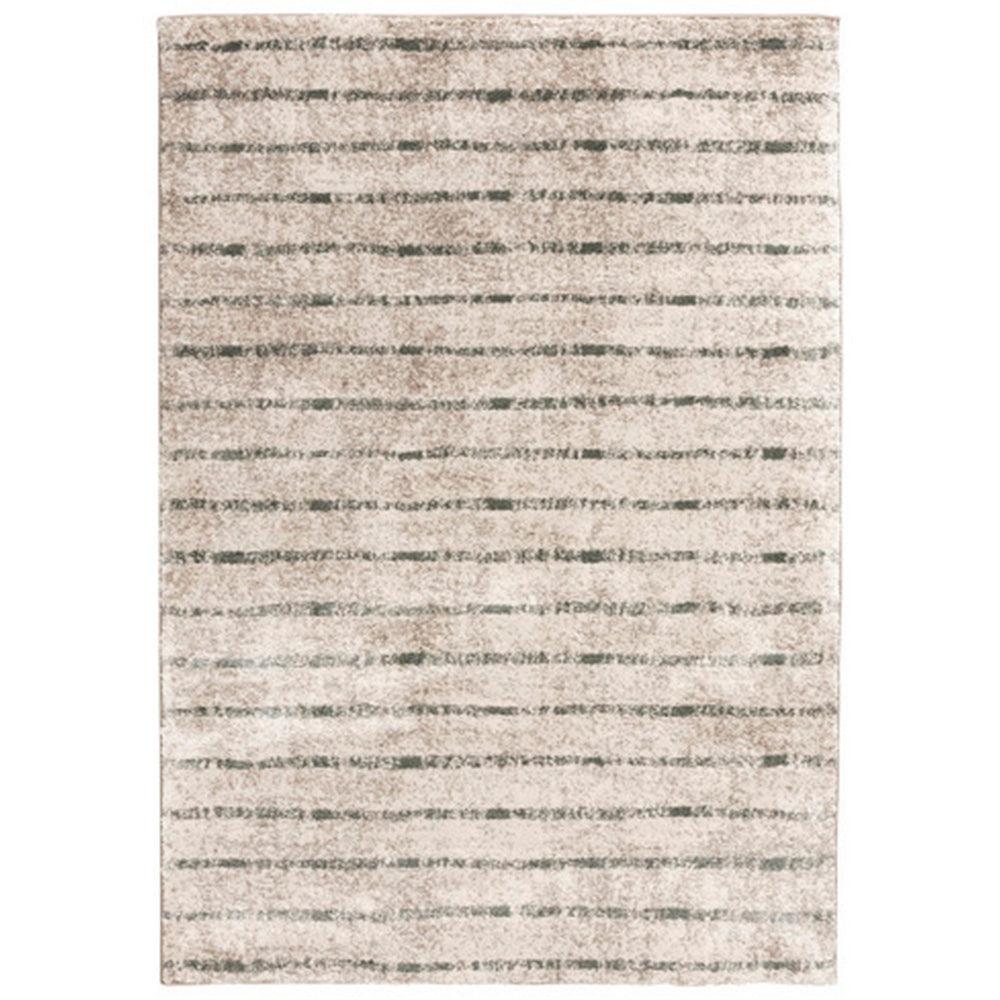Ashley Bony 5 x 7 Area Rug, Stripe Pattern in Cream and Sage with Soft Texture