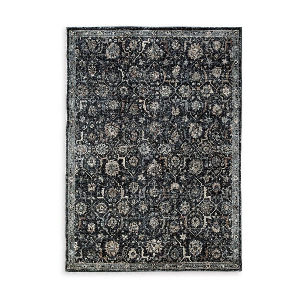 Ashley Hiy 5 x 7 Medium Area Rug, Persian-Inspired Design, Blue